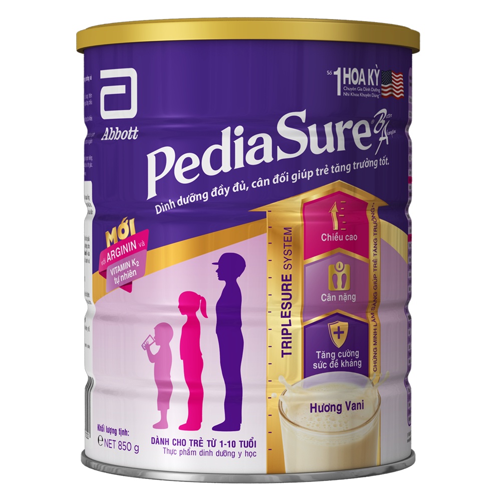 [Tặng 2 gói dùng thử] Sữa bột Pediasure 850g/lon