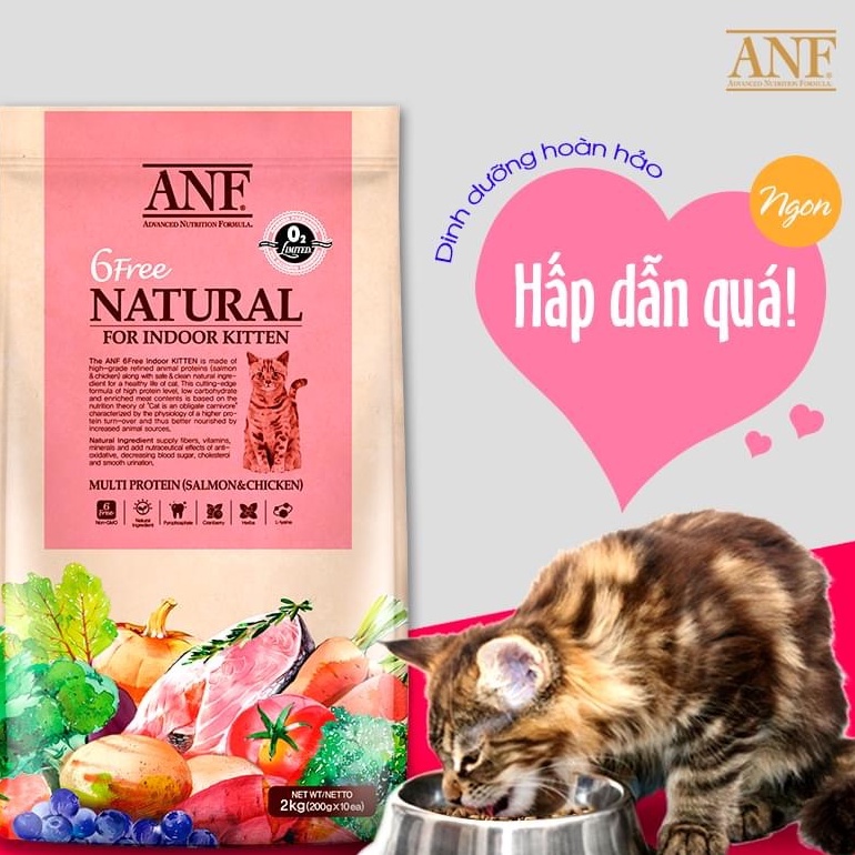 Hạt ANF 6Free Indoor Cho Mèo Con và Trưởng Thành Gói 200-400gr