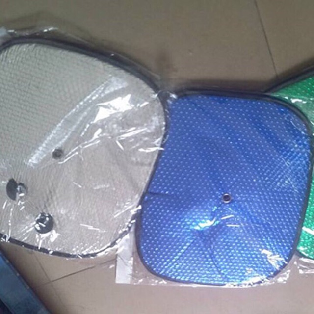 tấm che nắng kính cửa xe ô tô xốp bạc tròn đôi