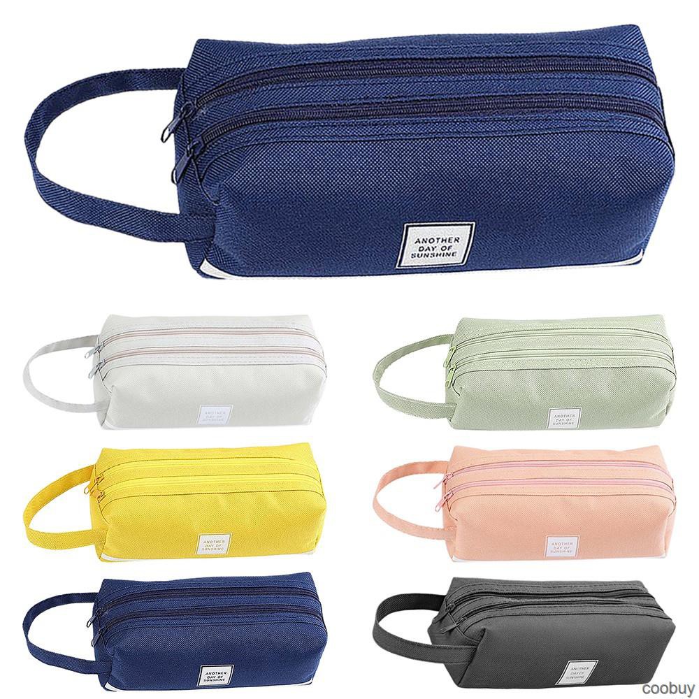 [Mã LIFE0803ALL giảm 10% đơn 0K] Túi đựng bút bằng vải canvas sức chứa lớn nhiều ngăn tiện lợi