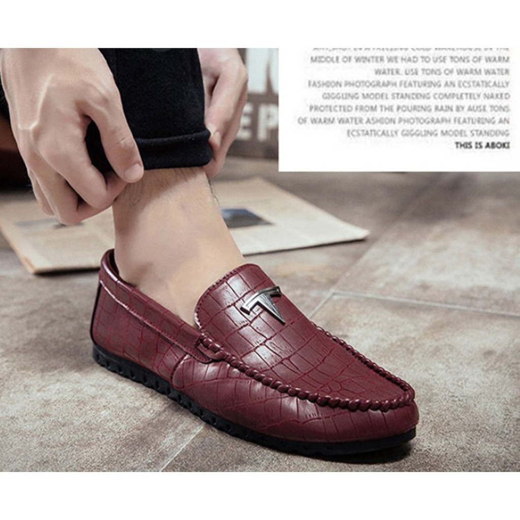 [NHẸ MỀM ÊM_TRỢ SHIP] Giày mọi nam vân da cá sấu SM067, giày lười nam êm chân, chống trượt, đàn hồi tốt | BigBuy360 - bigbuy360.vn