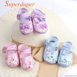 Giày đính nơ họa tiết hoa dễ thương cho bé gái