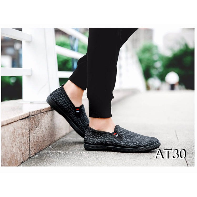Giày Sneaker Nam Cá Tính Màu Đen Phong Cách - AT30