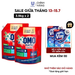 Combo 2 Túi Nước giặt OMO Matic chuyên dụng Cửa Trên 3.9kg