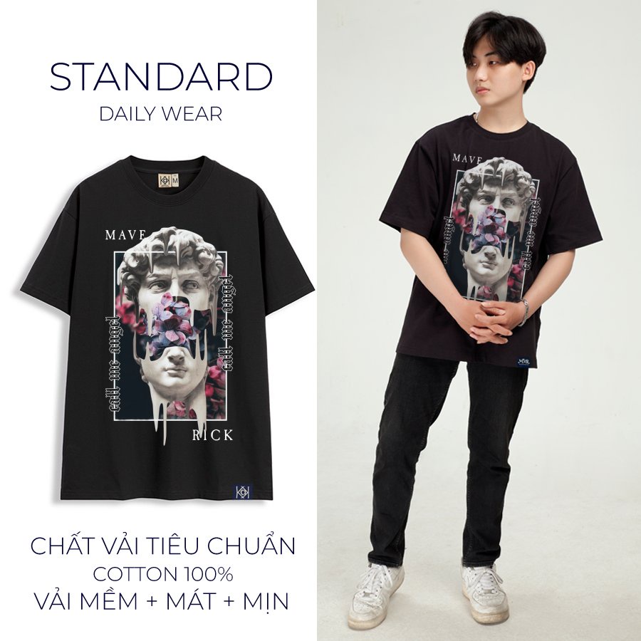 Áo thun phục hưng form unisex rộng tay lỡ phông cotton áo nam nữ trung cổ thiên thần MVR KK40171
