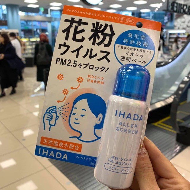 Xịt kháng khuẩn, bụi, phấn hoa IHADA 50g