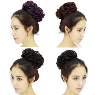 Tóc giả búi 💖FREESHIP💖 Tóc búi xoăn cột J25C, búi xoăn tóc giả, cột búi tóc, búi cột tóc xoăn