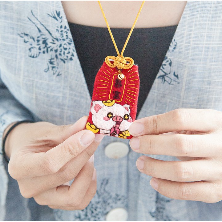 [ CÓ SẴN ] DIY / BỘ KIT TỰ THÊU TÚI OMAMORI HÌNH THÚ