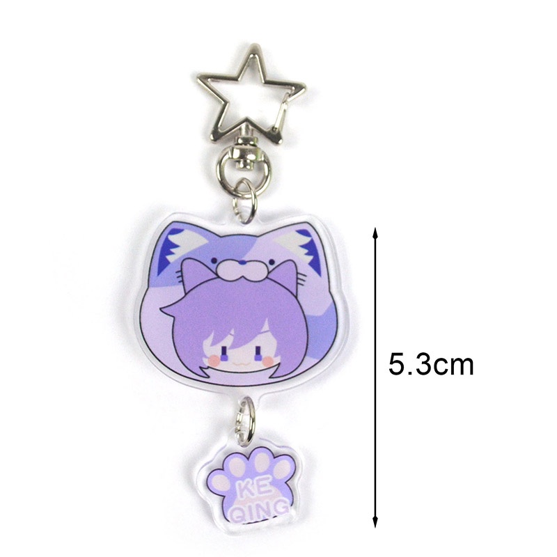 Móc Khóa In Hình Nhân Vật Anime Xiao Ningguang Zhongli Hu Tao