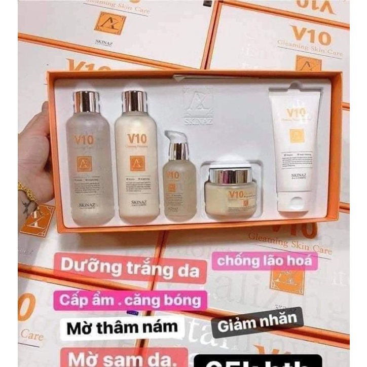 Set Dưỡng Trắng Da V10 Skinaz GLEAMING SKIN CARE