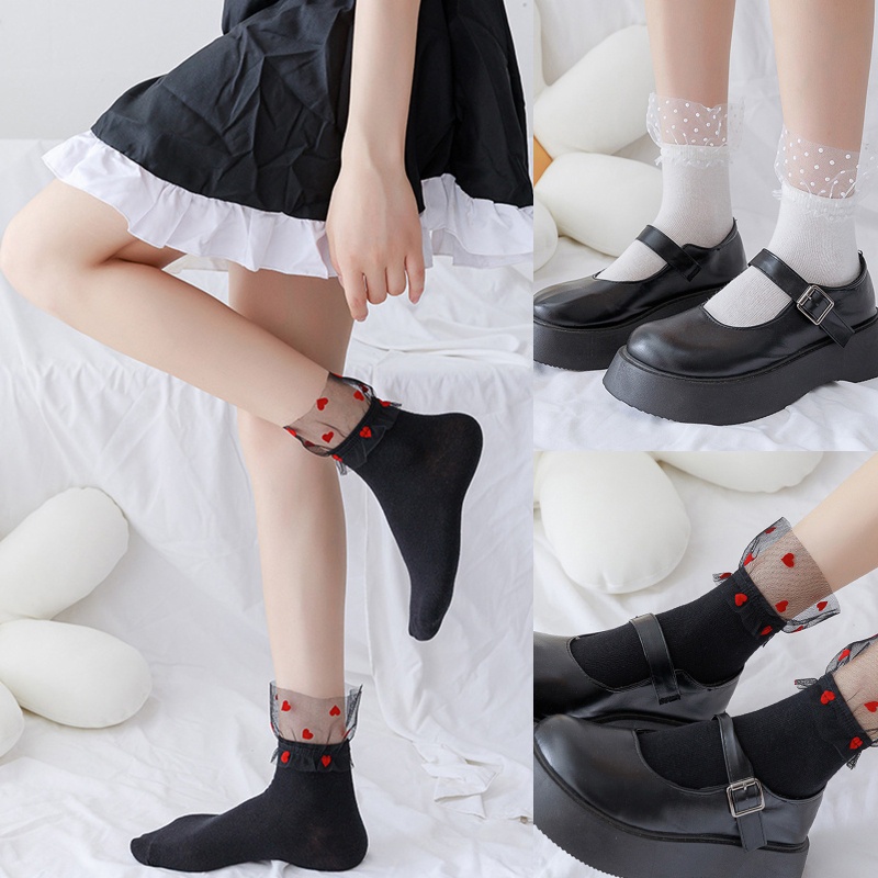 Xixi Đôi Vớ Màu Trơn Phối Lưới Thời Trang Cho Nữ