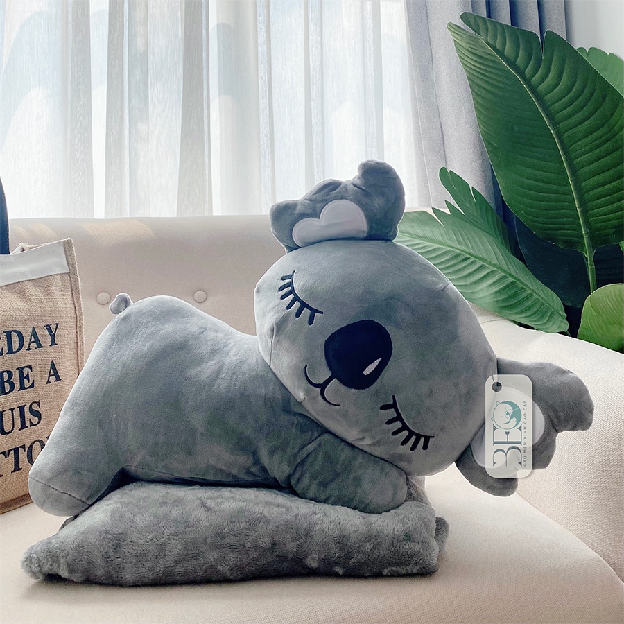 Gối Mền Thú 3 Trong 1 Hình Gấu Koala Cao Cấp Lông Mịn