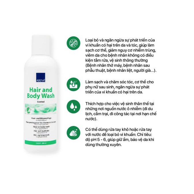 Dầu tắm gội khô cho người lớn Abena Hair Body Wash 100ml - hàng chính hãng | BigBuy360 - bigbuy360.vn