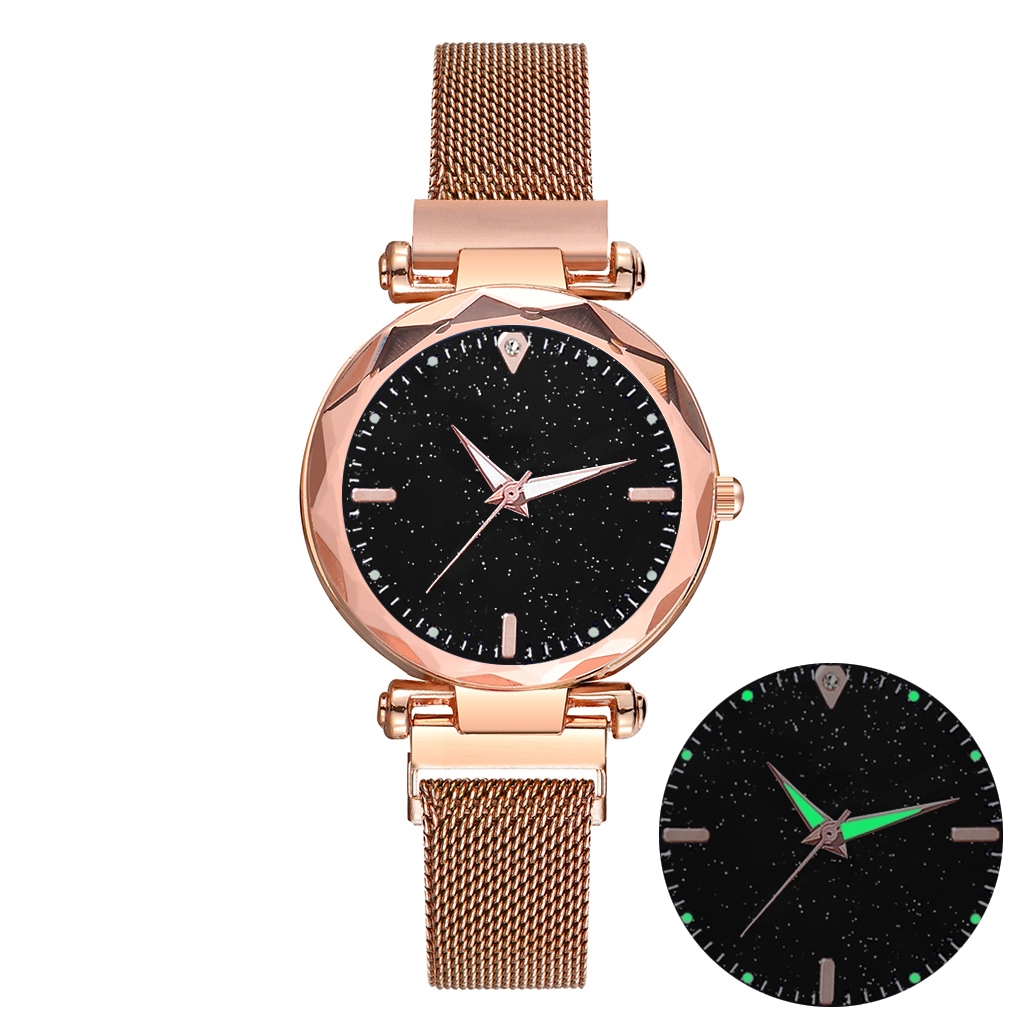 Starry Sky Luminous Watch Luxury Women Stainless Steel Quartz Watch