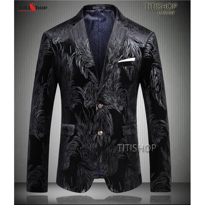Áo Vest Nam Hoa Văn Titishop YHH8657 Đen