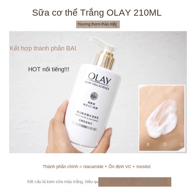 Sữa dưỡng thể olay b3 và olay b5 dưỡng trắng cấp ẩm cho da