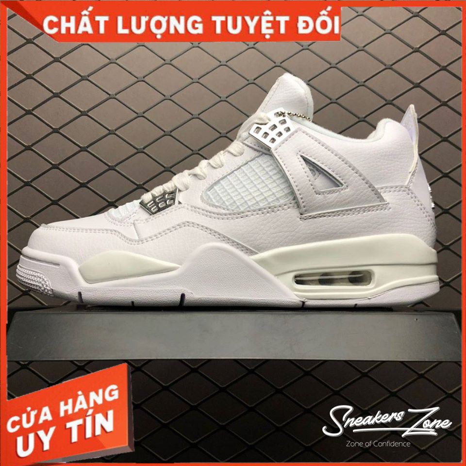 𝐓Ế𝐓 Video Giày thể thao AIR JORDAN 4 Retro Pure money full trắng ^ g