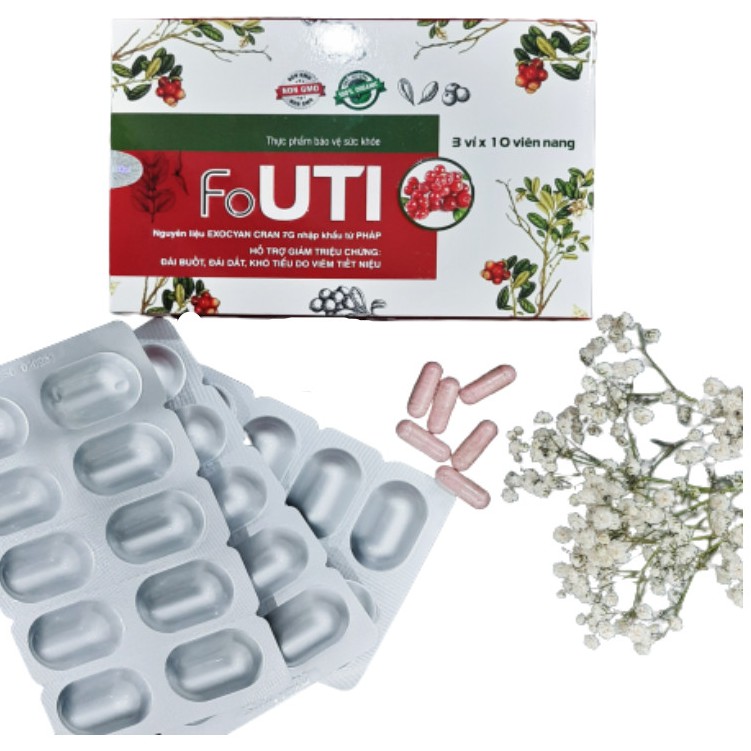 Viên uống FoUTI- Hỗ trợ điều trị viêm đường tiết niệu (Hộp 30 viên)