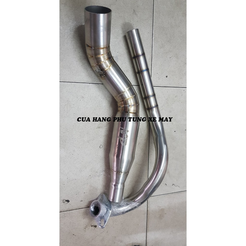 Cổ pô bầu tổ ong 2 khúc Inox 304 cao cấp cho xe Exciter 150/ Winner 150/ Winner X/ Raider/ Satria/ Sonic/ Fz