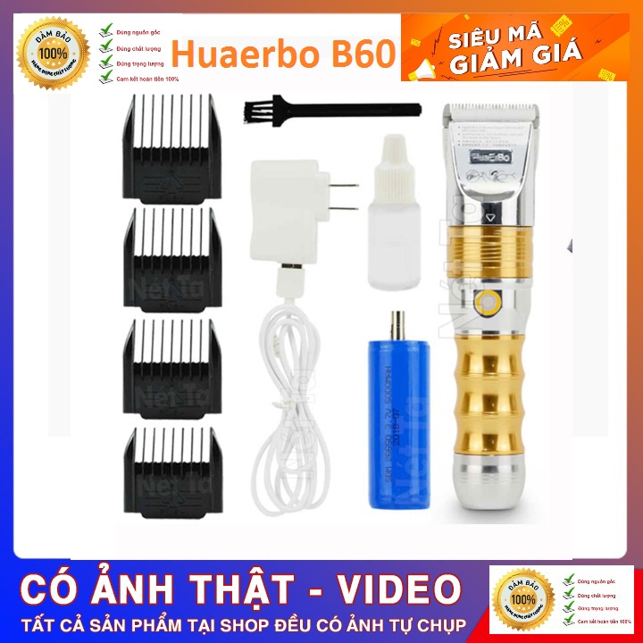 Tông Đơ cắt tóc Huaerbo B60 Chuyên Nghiệp Pin Trâu Nhất Hiện Nay 5000mah [ Chính Hãng Cực Hot ]