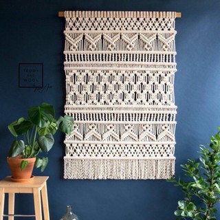 Mành macrame vintage treo tường
