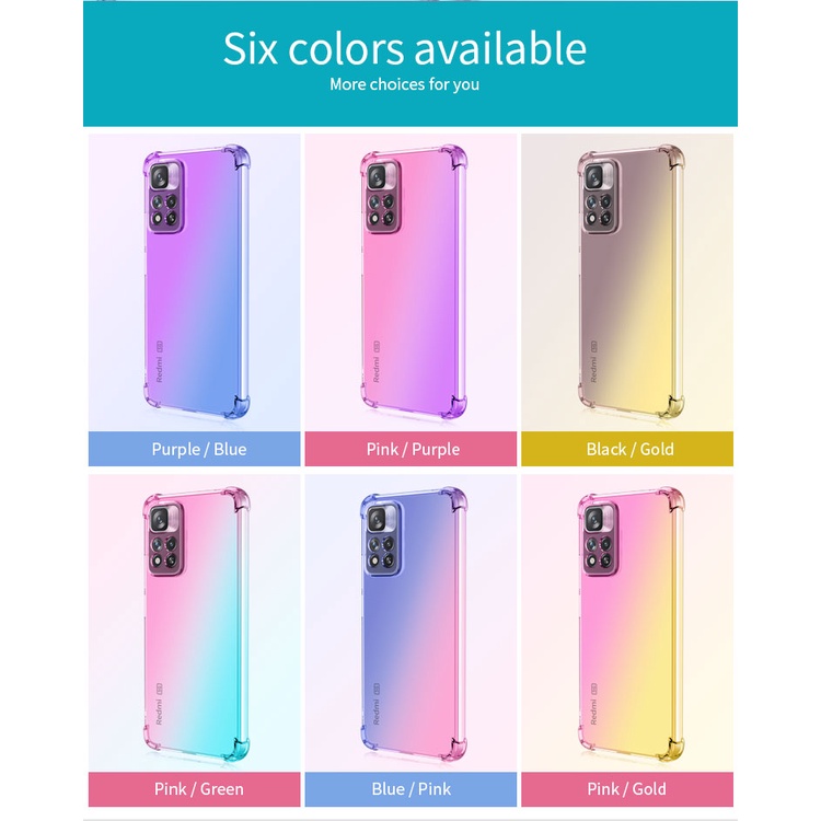 Ốp lưng Redmi Note 11 Pro Plus 5G dẻo silicon đa sắc lồi 4 góc chống sốc thời trang cao cấp