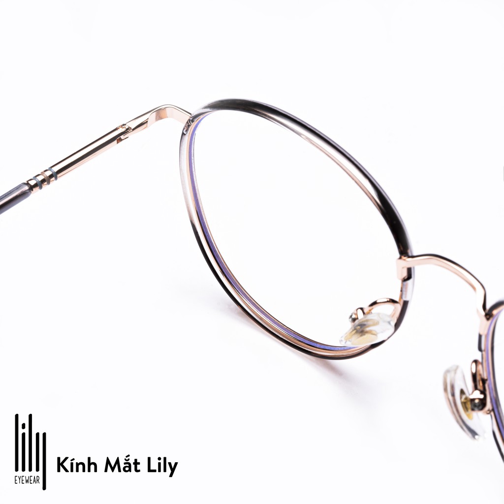 Gọng kính cận nam nữ Lilyeyewear mắt tròn kim loại gọng thanh mảnh màu sắc thời trang 2301 | BigBuy360 - bigbuy360.vn