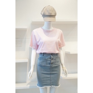 Áo thun cotton 144 hồng xám nhỏ