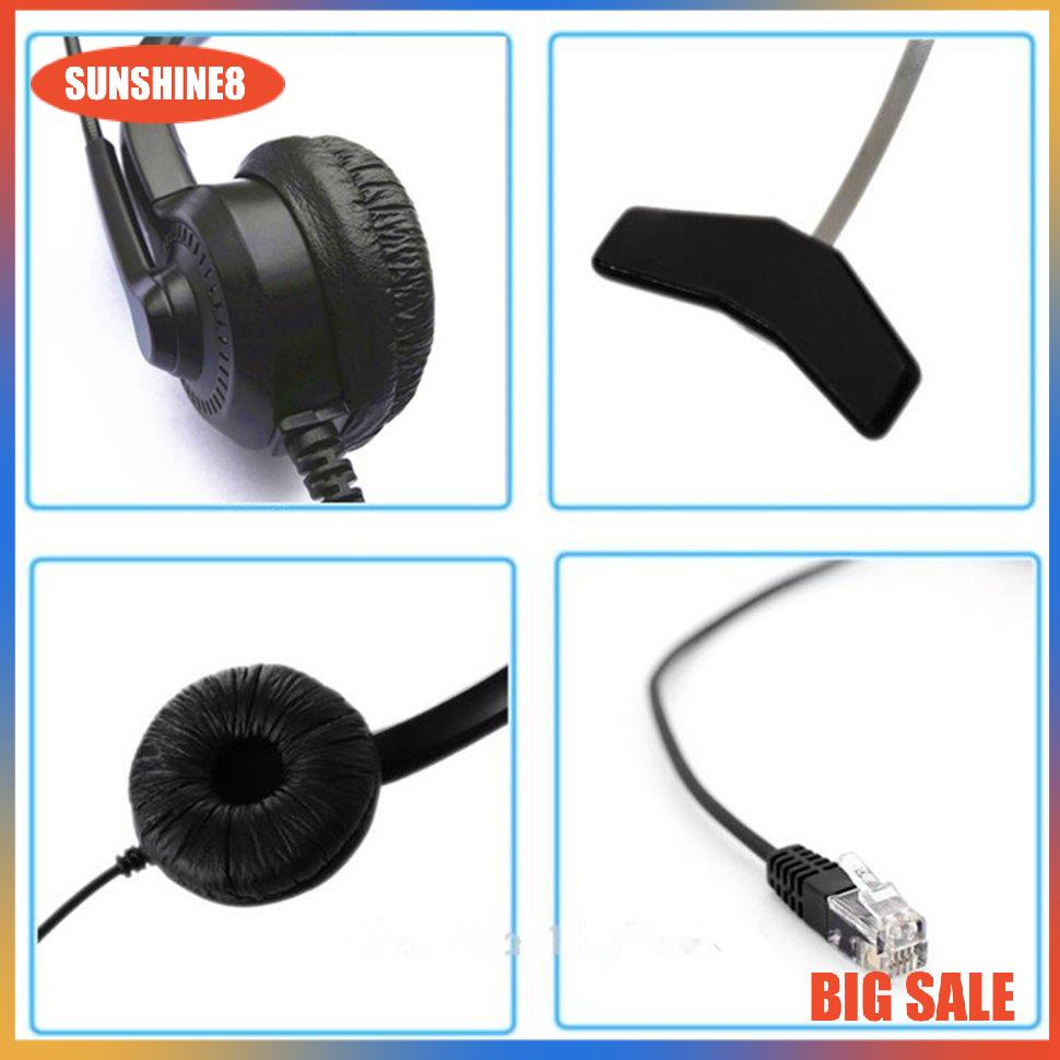 【SUN】Crystal Headphone Call Centre Noise Headset With Microphone Headset Call