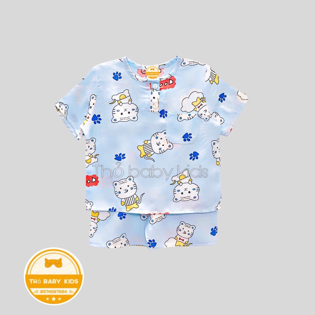 Bộ lanh/tole bé trai tay ngắn quần đùi shop thỏ baby kids