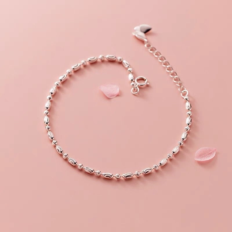 Vòng tay bạc 925 CAO CẤP dạng bi đốt charm tròn lucky đơn giản dễ phối đồ dành cho nữ - Twinkle Silver