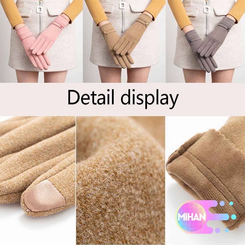 Găng tay nhung giữ ấm có thể dùng màn hình cảm ứng MIHAN1 cho nữ