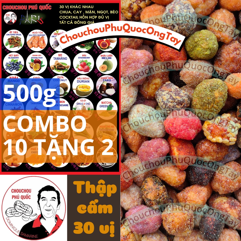 [Combo 10 tặng 2 hũ 500g] Đậu phộng 30 vị CHOUCHOU PHÚ QUỐC ÔNG TÂY - Đặc sản Phú Quốc | ChouchouPhuQuocOngTay