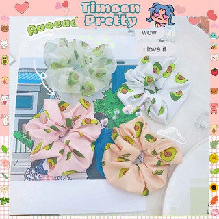 ( Ảnh Thật ) Cột Tóc Vải Scrunchies Quả Bơ🌸srunchies Họa Tiết Cực Xinh Hot