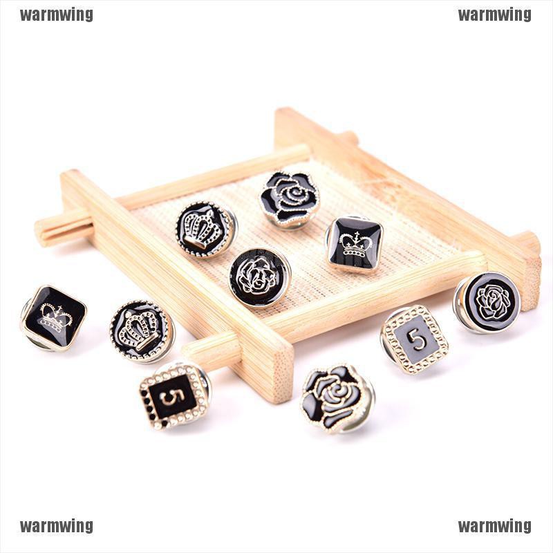 Set 10 Khuy Cài Áo Hình Bông Hoa Đính Ngọc Trai Nhân Tạo Thời Trang