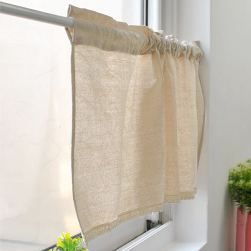 Rèm cửa ngắn bằng vải lanh cotton phong cách Nhật Bản độc đáo trang trí nhà cửa