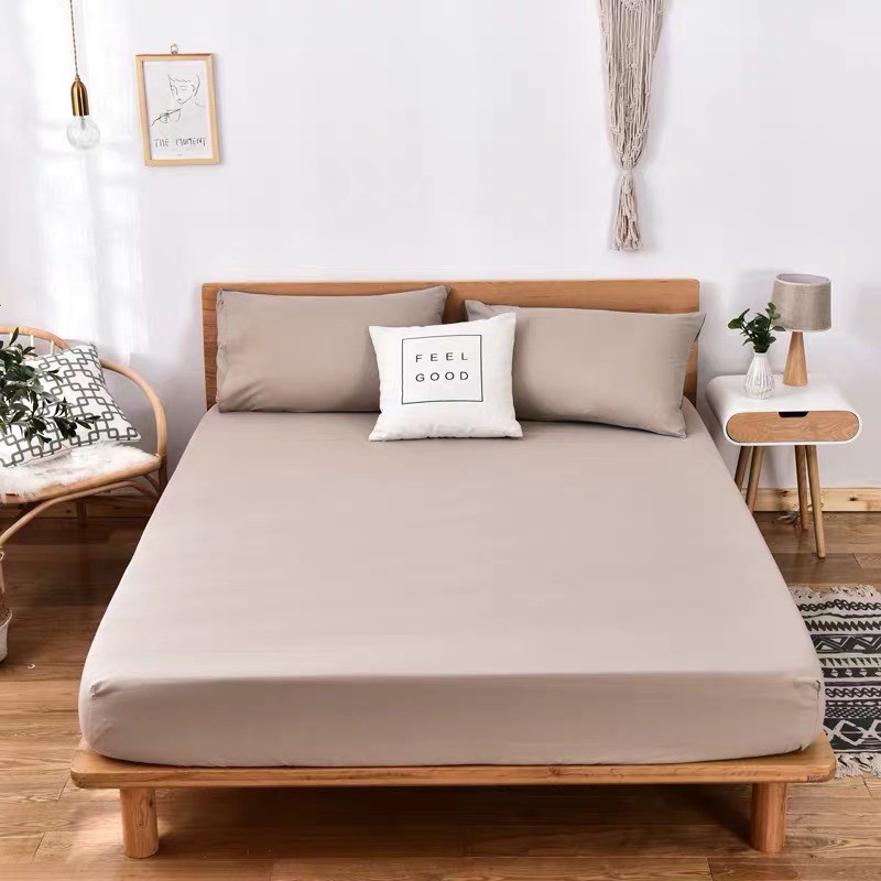 [Mã BMTTC60 giảm đến 60K đơn 50K] Bộ Ga Chun Kèm 2 Vỏ Gối Đầu Cotton Tc Hizun Vintage