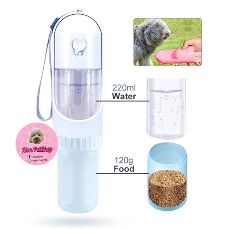 Bình nước du lịch gấp gọn 2in1 cho thú cưng