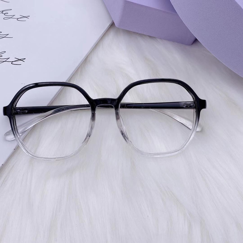 Mắt kính cận -1.0~6.0 Kính cận gọng đa giác trong suốt chống ánh sáng xanh thời trang/gọng kính cận nữ nam/gọng kính nhựa dẻo