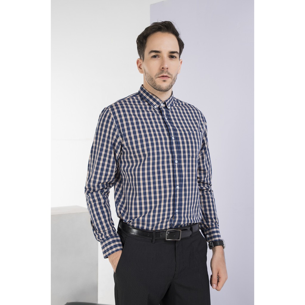 Áo sơ mi nam DARNELL, áo tay dài kẻ caro chất cotton cao cấp bền đẹp DN0040 | BigBuy360 - bigbuy360.vn