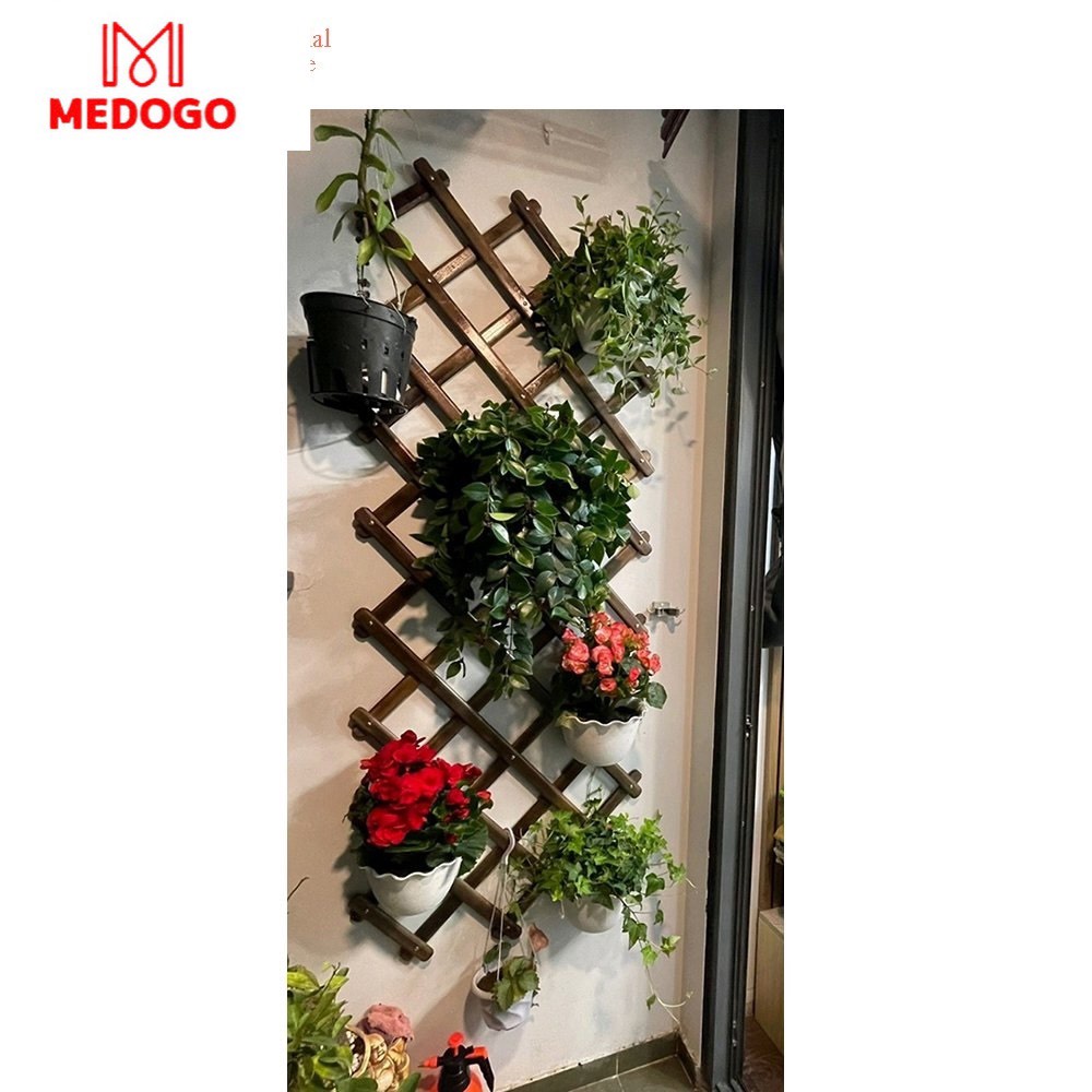 Giàn gỗ đa năng MEDOGO trang trí ban công, giàn leo cho cây, hoa, kệ gỗ gắn tường treo cây ban công
