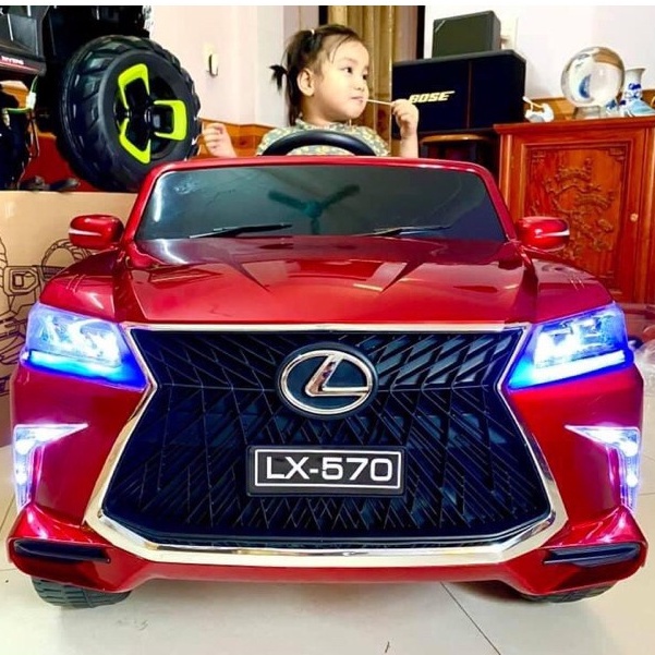Ô tô điện trẻ em BABY-KID LEXUS 570 2 chế độ tự lái và remote, 2 chỗ ghế đôi, 4 động cơ lớn, ắc qui 12v