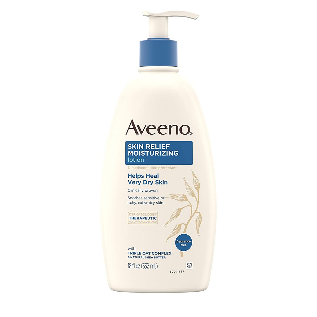 Sữa dưỡng thể không mùi cho da ngứa, da cực khô Aveeno Skin Relief Moisturizing Lotion 532ml USA