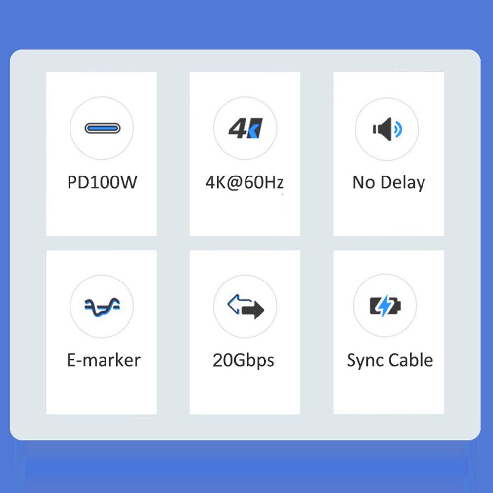 BTLIMER Dây Cáp Sạc USB 3.2 Loại C 100W 4K @ 60HZ