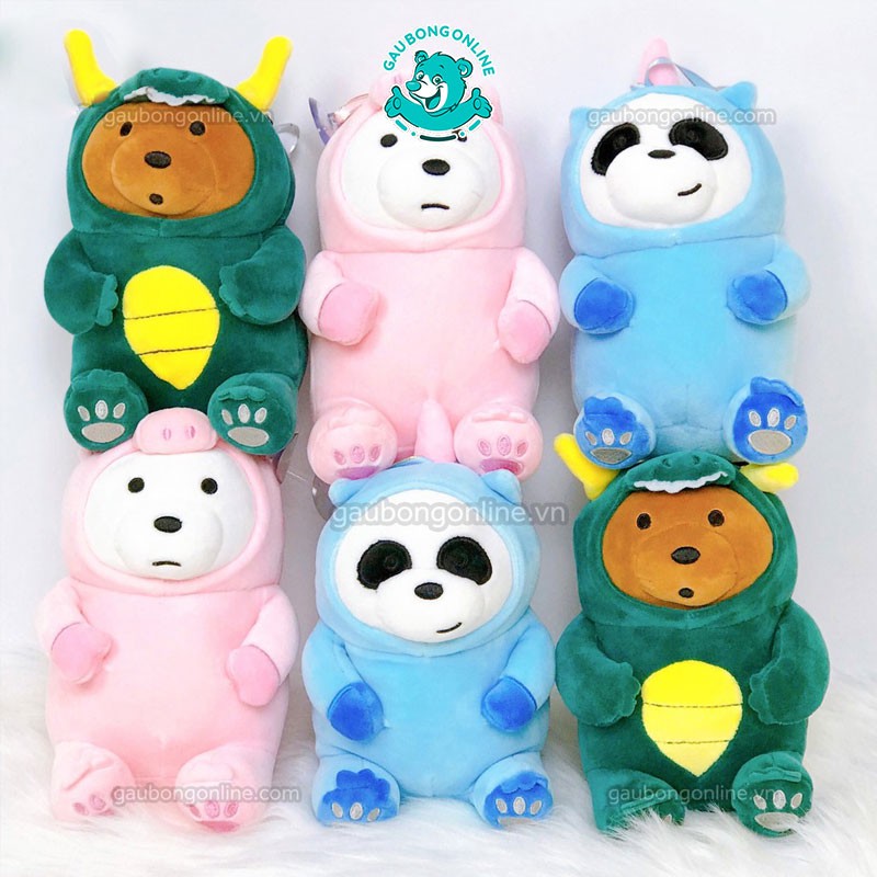 Bộ Ba Gấu Cosplay Nhồi Bông - Gấu Bông We Bare Bears Cao Cấp