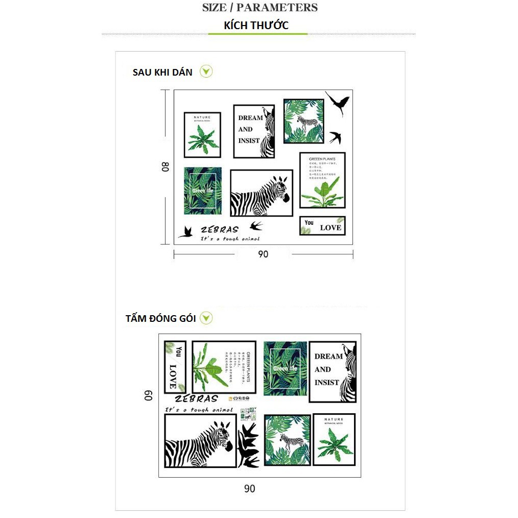 Decal dán tường Khung hình 3D trang trí phòng khách kiểu Hàn Quốc - decal AmyShop