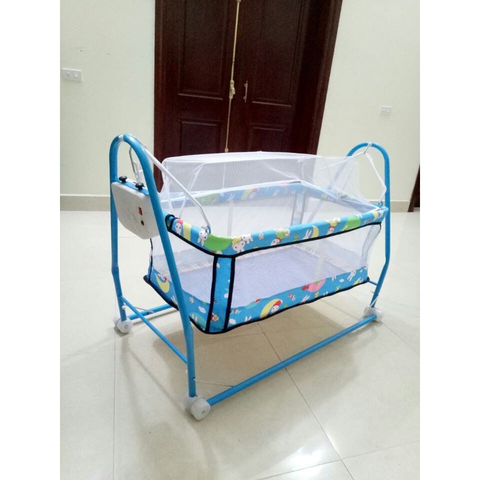 Nôi điện Võng xếp tự động Thành Hưng quang hưng  2in1 (Có màn chống muỗi + võng)