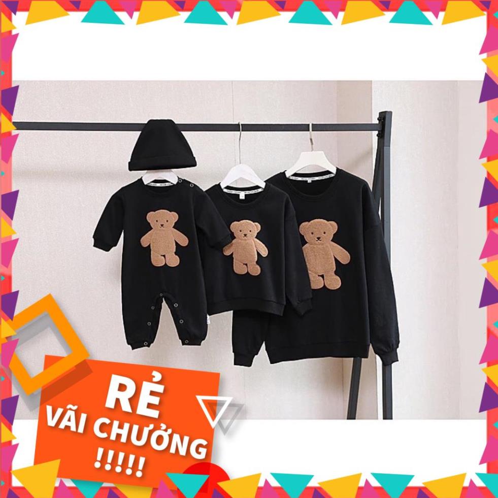 Áo đồng phục hoodie nỉ cho gia đình cao cấp  Đồng phục Viet Family – Set họa tiết Gấu dễ thương