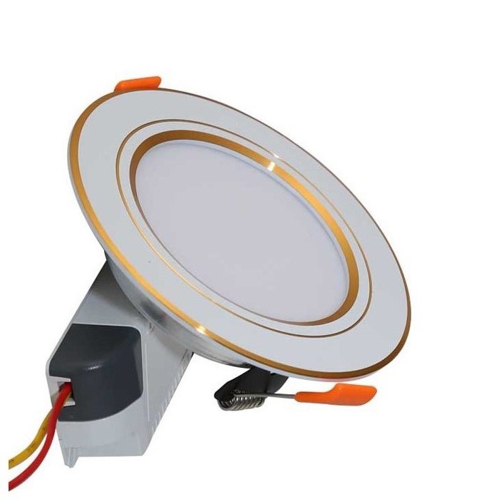 Đèn LED âm trần 9W Rạng Đông,vỏ nhôm đúc ,Viền vàng/ viền bạc Model: D AT10L 110/9W