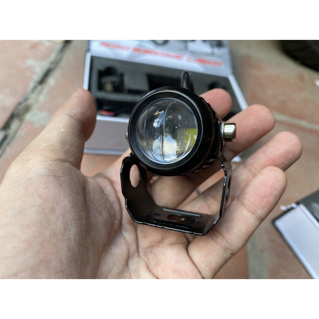 Đèn Trợ Sáng Bi Cầu Mini 2 màu Sáng trắng và vàng Gắn Xe Máy, oto